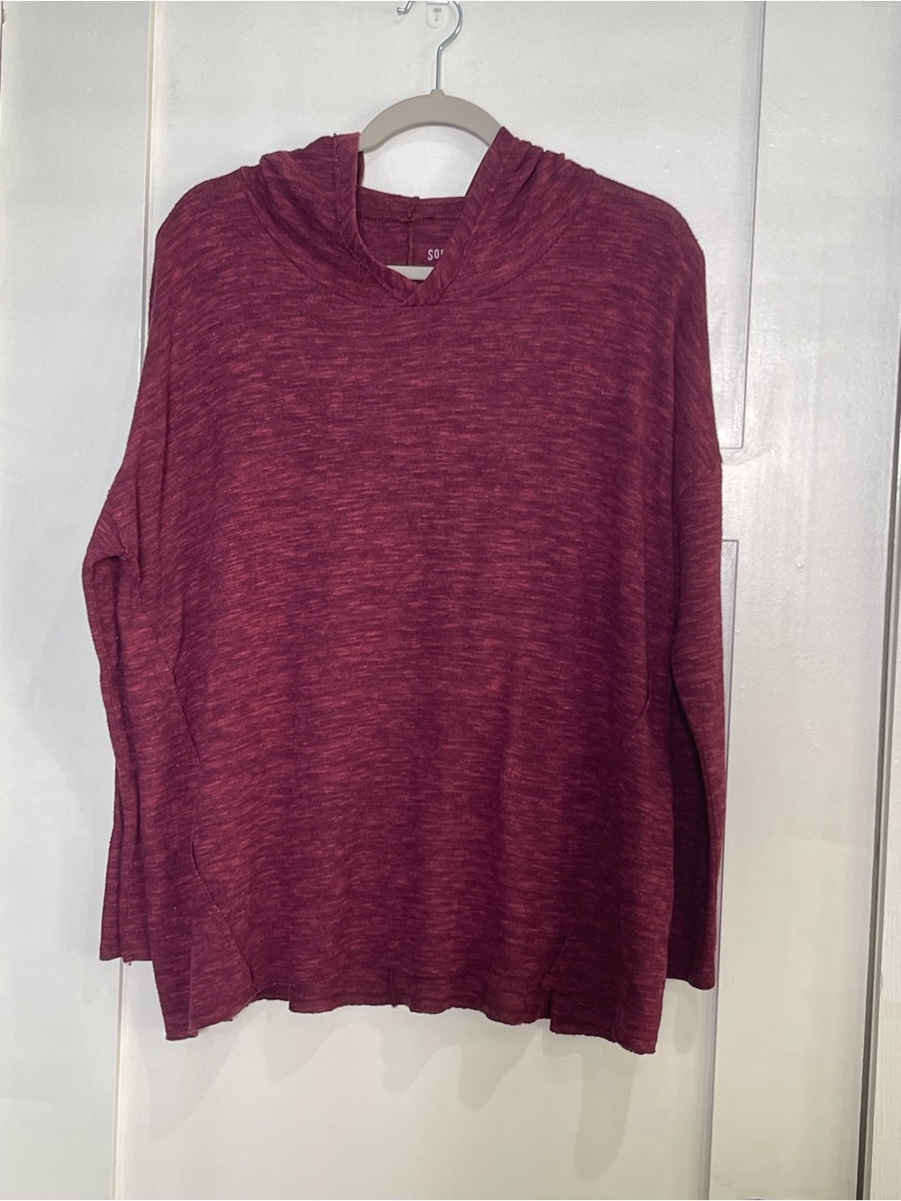 American Eagle Outfitters Marled Burgundy Hooded Pullover